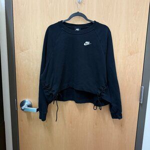 Nike black lace-up cropped sweatshirt women’s large